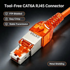 SUMMITEK CAT8 Cat7 CAT6A Tool-Free Connector RJ45 Termination Plug SFTP Zinc Alloy Shielded for Ethernet Cables POE