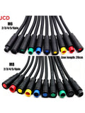 JCD M6 M8 2/3/4/5/6Pin Core 6mm Male Female Julet Electric Ebike Butt Plug Connector Cable Signal Sensor Waterproof Scooter Wire