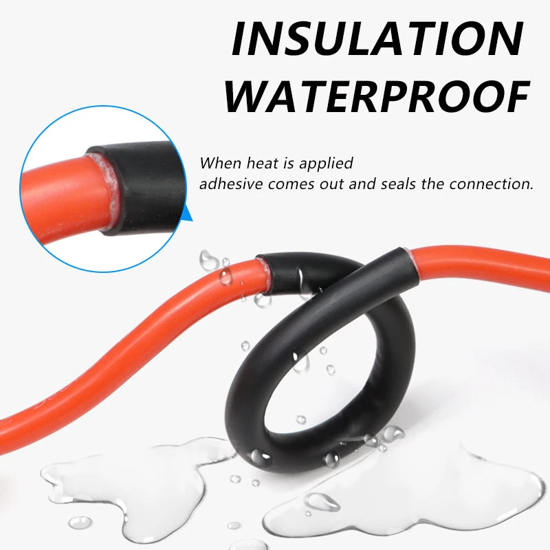 1/2/5M 4:1 Shrinking Ratio With Glue Heat Shrink Tube 4 ~ 52mm Polyolefin Adhesive Wire Cable Sleeving Dual Wall Thicken Tubing