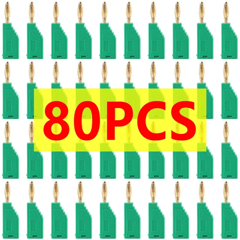 20/80/200Pcs Copper Nickel Plated 2MM Stackable Banana Plug Soldering Electrical Connector DIY Tools