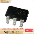 MD53R33 SOT23-5 20pcs 533 Patch 500mA Low Voltage Drop Linear Regulator LDO