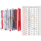 DIP SMD Zener Diode Fast Switching Schottky TVS Diode Assorted Kit 1N4007 1N5408 FR207 1N5819 1N5822 1N4148 10A10 M7 SS14 2V-47V