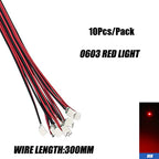 10Pcs 0402 0603 Led SMD Wire For Model Train HO N OO Scale Red Black Line Pre-soldered Micro Litz Diorama Railway 30cm 3V