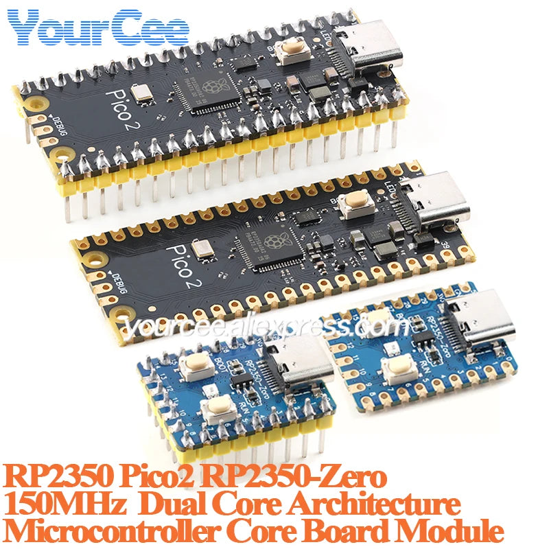 5pcs/1pc RP2350 Pico2 RP2350-Zero 150MHz Dual Core Dual Architecture Microcontroller Development Board for Raspberry Pi PICO