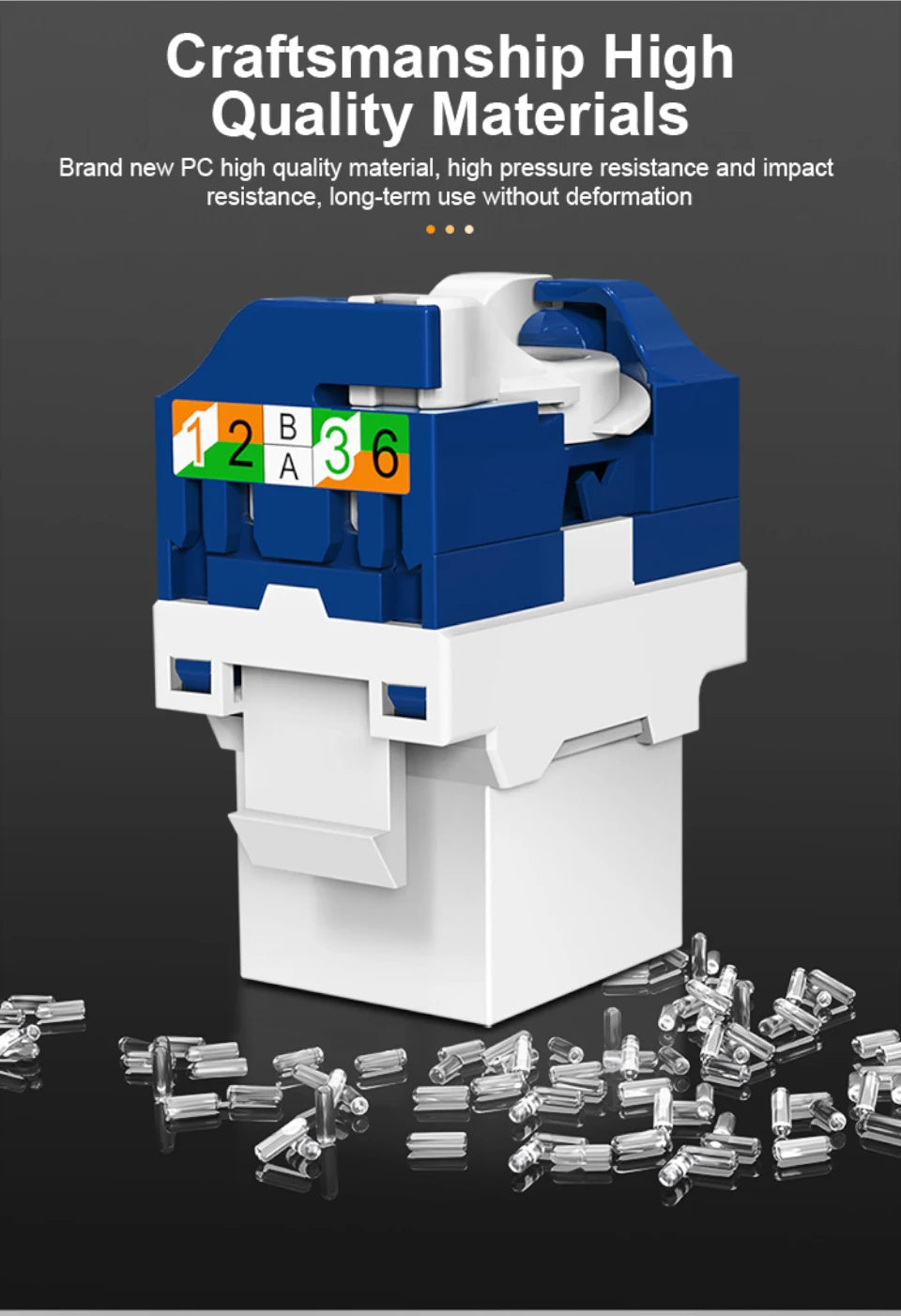 OMAY RJ45 Keystone Jack, CAT6 CAT5E CAT6A Tool Free Self-Locking Module Adapter No Punch-Down Tool Couplers
