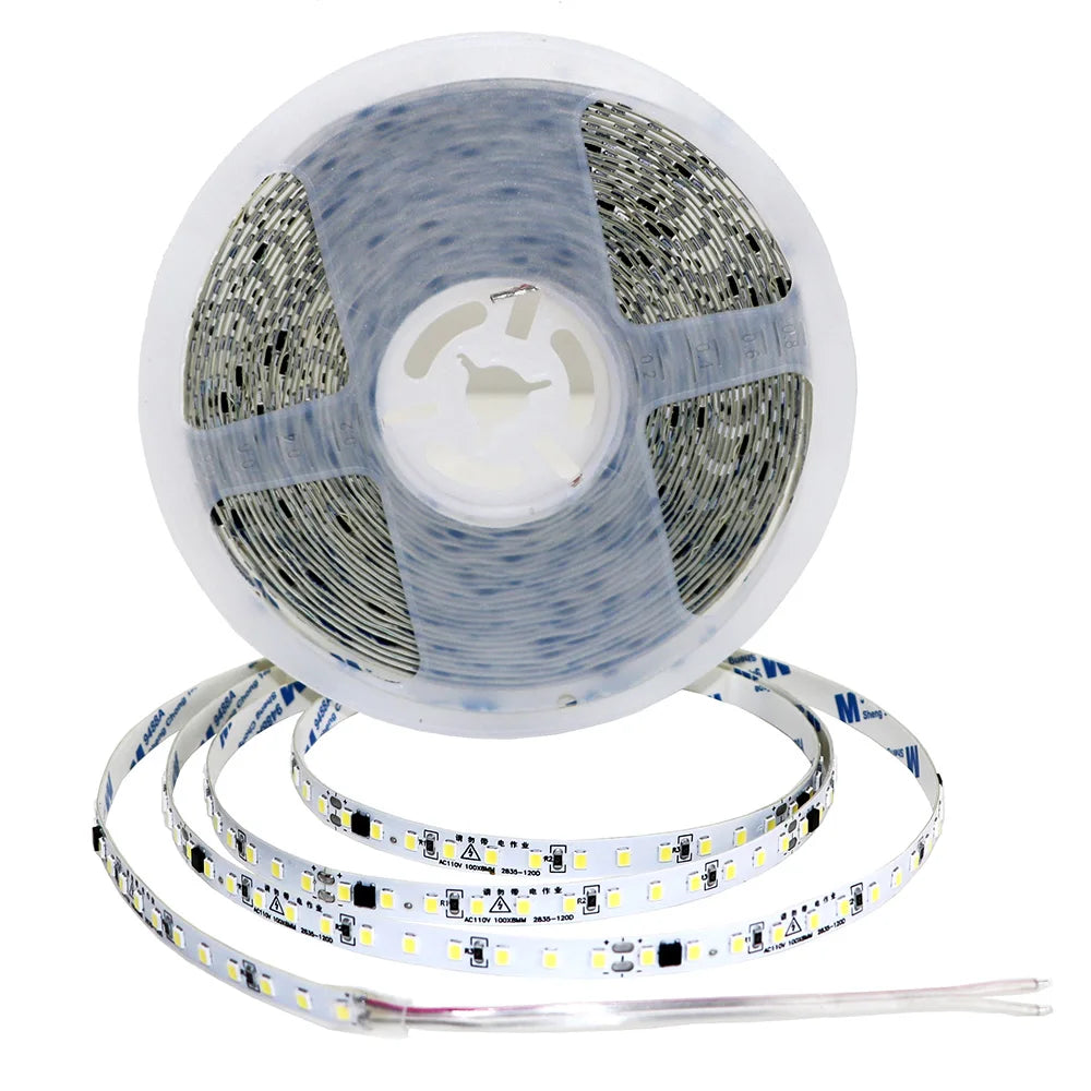 110V 220V LED Strip 2835 120LEDs/m Home Lamp Strip Red Ice Blue Green Yellow Pink 120V 230V Flexible Cuttable 20M Soft Light Bar