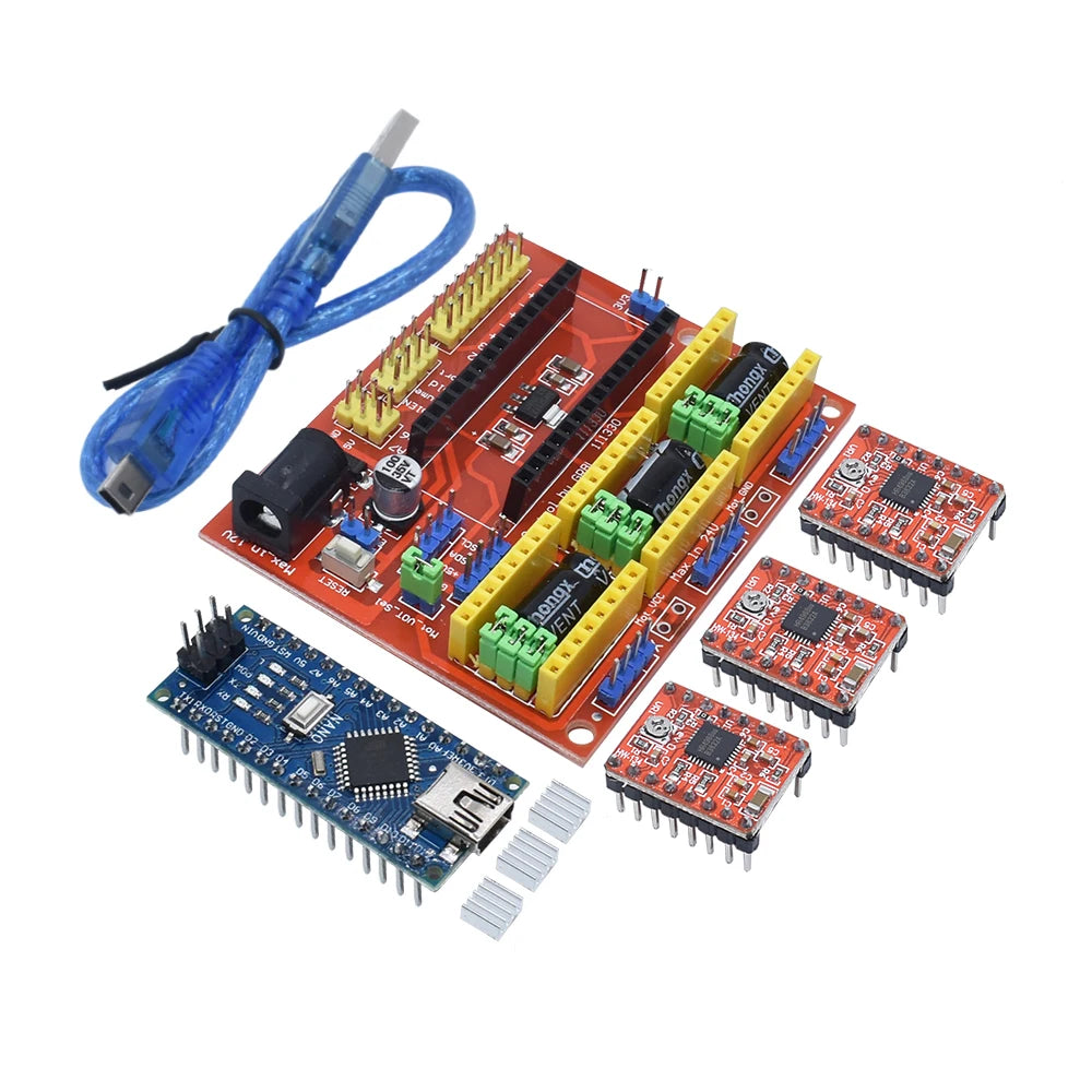 Cnc shield V3 engraving machine 3D Printe+ 4pcs DRV8825 driver expansion board for Arduino + UNOR3 with USB cable