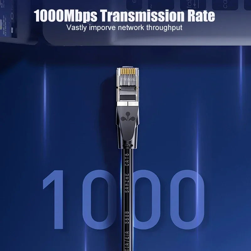 SAMZHE CAT6 Round Ethernet Cable RJ 45 Network Cable Patch Cord for Laptop Router RJ45 Internet Cable for Gaming Home Office