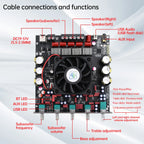 TPA3255 Class D Amplifier Bluetooth Audio Amplifier Board 300W*2+6000W 2.1 Channel 3D Surround Sound Subwoofer