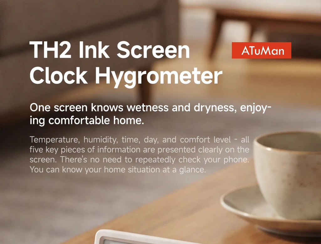 DUKA TH2 E-ink Smart Hygrometer Thermometer Home Indoor Temperature Humidity Meter Sensor Gauge Weather Station Mijia Home APP