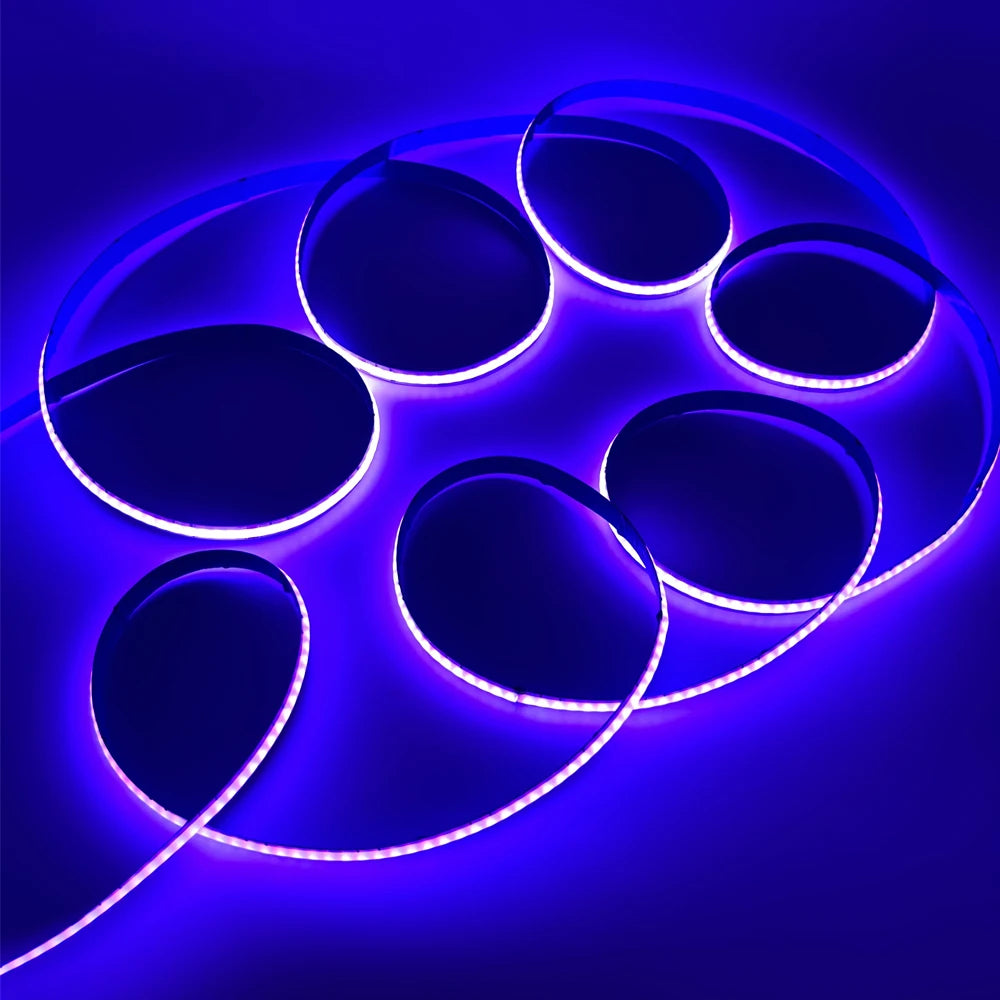 Tuya Wifi Smart FCOB RGBCCT LED Light Strip 6Pin 12mm DC24V RGB CW WW FOB Flexible COB Linear Lights Dimmable Room Kitchen Decor