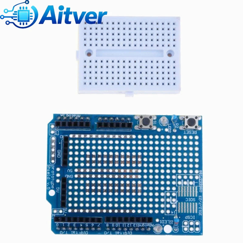 UNO Proto Shield Prototype Expansion Board with SYB‑170 Mini Breadboard,DIY Prototype Shield Compatible with Arduino UNO R3