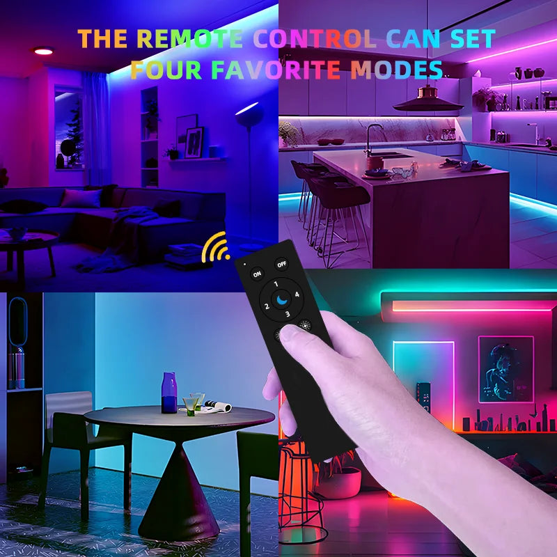 DOMRAEM Addressable WLED WiFi LED Remote Control - ESP-NOW 30M Range, Low-Power, 4-Scene Memory, App-Free Control,RGB IC Control