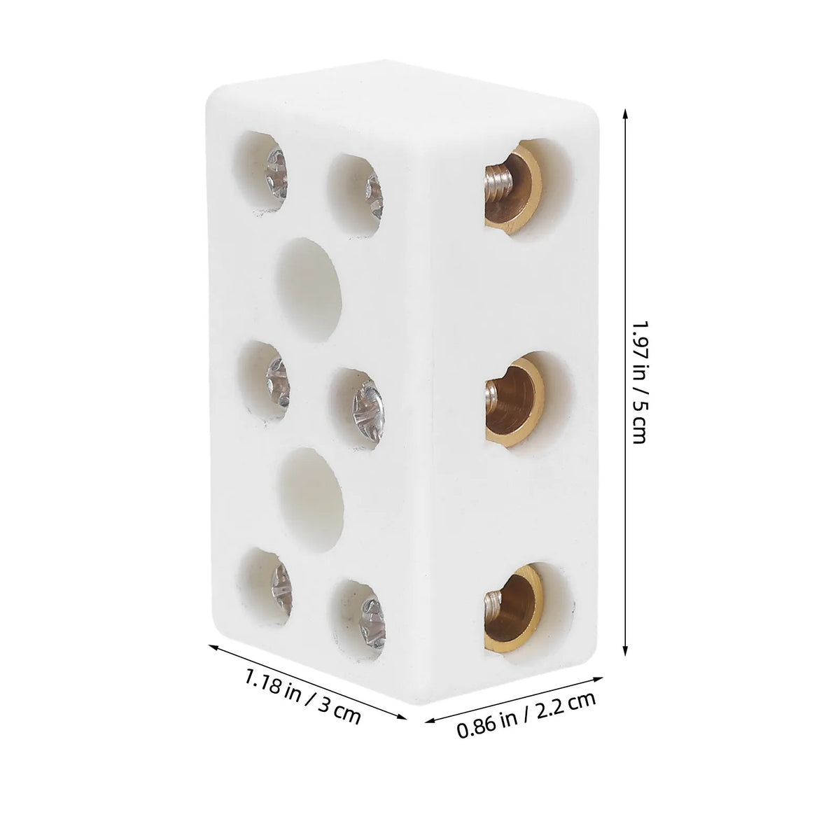 Ceramic Terminal Block 3 Position Screw Strip High Temp Overload Wire Connector Electrical Wiring Terminal Block
