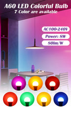 2-10pcs Colorful Bulb B22 E27 110V 220V Red Yellow Blue Green Pink Purple Orange Light Bulb Lamp for Home