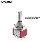 2PCS Flat Handle 6mm Panel Mount Mini Toggle Switch 3/6Pin 2/3 Positions ON OFF ON Locking Momentary RC Model Remote Controlller