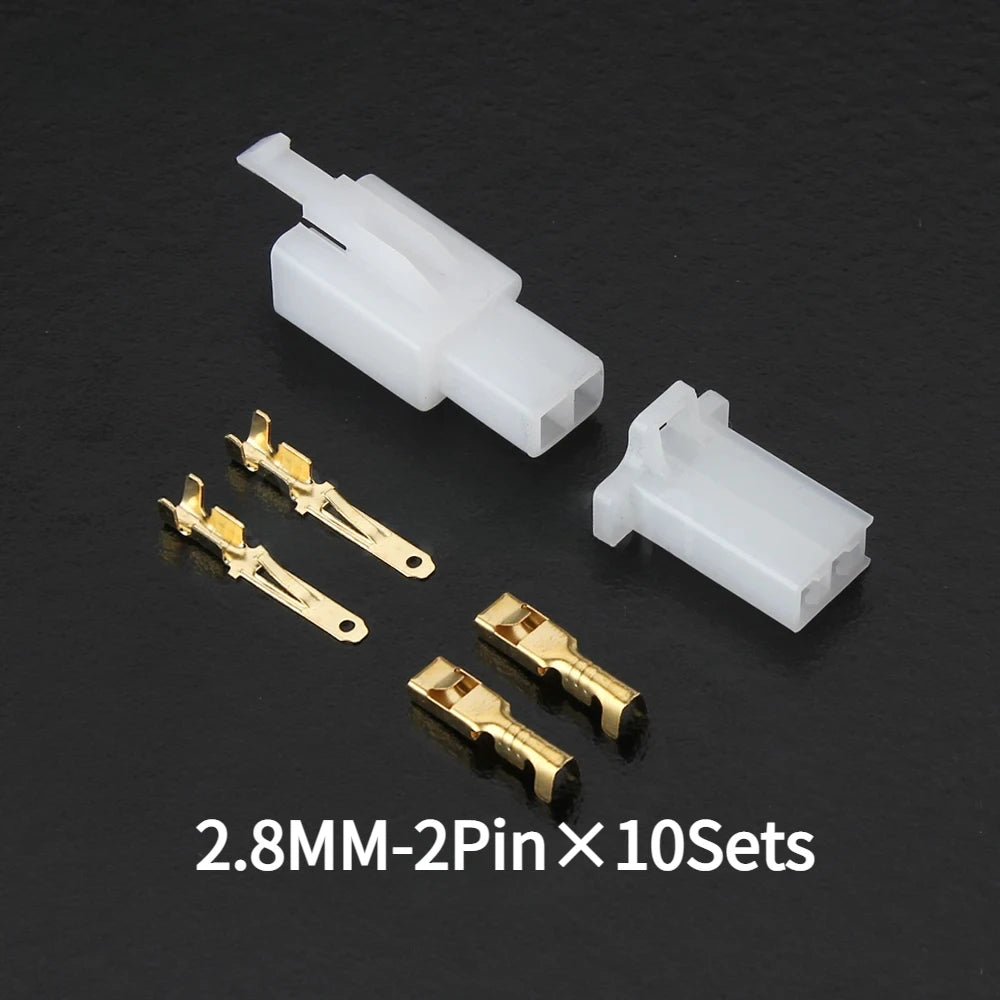 10Set 2.8mm 2/3/4/6/9P Automotive 2.8 Electrical Wire Connector Male Female Cable Terminal Plug Kits Car Motorcycle Plug Socket