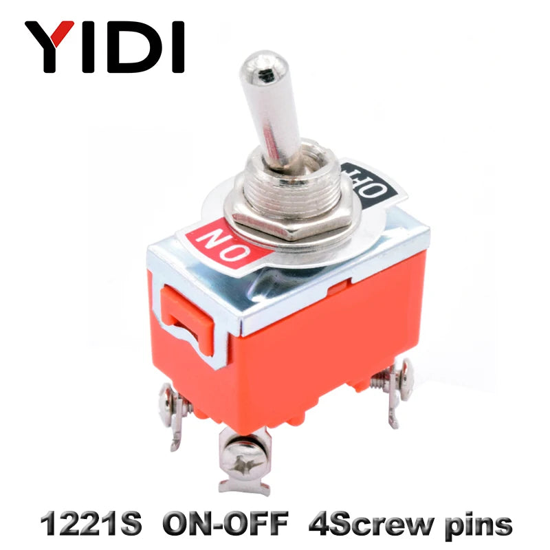 5pcs SPST DPDT 250V 15A Toggle Switch 2 3 Position Latching On-Off On-On On-Off-On E-TEN1322 1021 1122 1221 1321 Cap Waterproof