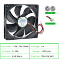 ACP12025 12cm 120mm Fan 120x120x25mm DC5V 12V 24V 2Pin Cooling Fan Suitable for Chassis Power Inverter