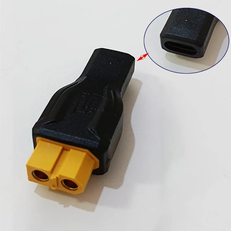XT60 Conversion Plug Adapter, Model Airplane Battery Charging Conversion Plug XT60 to DC5.5*2.1/5.5*2.5/Type-C Female Connector