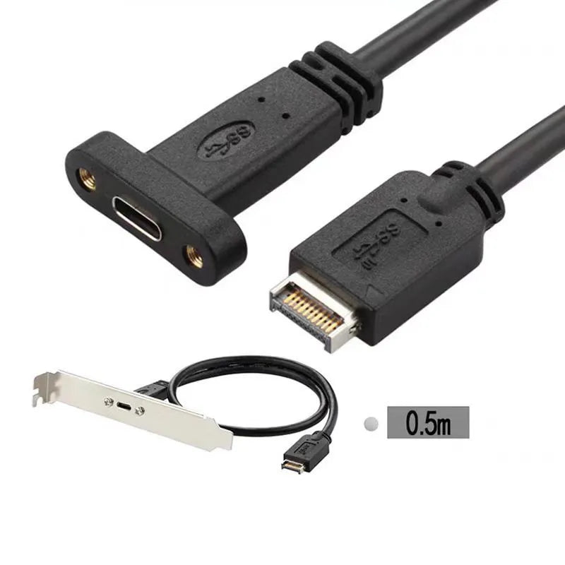Type E to Type C Front Panel USB C Extend Cable Adapter USB3.1 Converter PC Case PCI Extention Header Data Transfer Wire