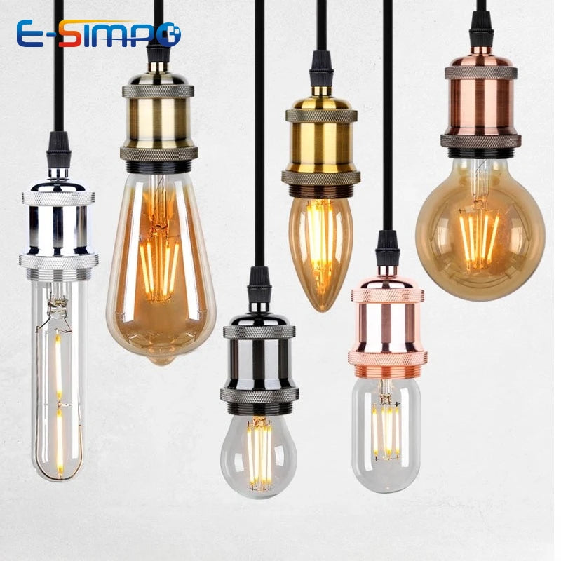 2pcs E27 E26 Edison Medium Screw Swivel Bases Vintage Retro Industrial Ceiling DIY Pendant Antique Hang LED Lamp Holder Socket