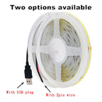 5V USB COB Led Strip Light White/Red/Green/Pink/Ice Blue/Yellow 320 Leds Flexible Ribbon DC Night Lamp TV Backlights Home Decor