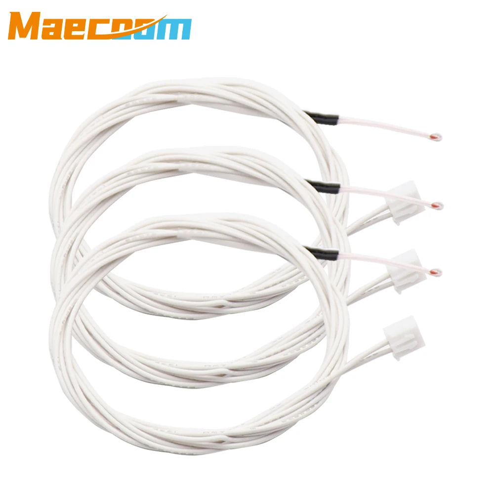 3D Printer Parts Thermistor NTC Temperature Sensor 3950 1% Line100&150cm 100K with XH2.54 Dupont Terminal 2P Connector Terminal