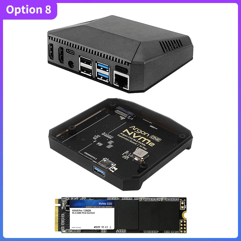 Argon One V2 Case for Raspberry Pi 4 Model B Passive Cooling Metal Shell Optional M.2 NVMe SSD Expansion Board for Argon ONE V2