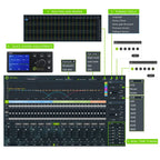 Sennuopu 12 Channels Digital Sound Processors DSP 8 Channels 50 Watts RMS Power Audio Amplifier with Bluetooth Player X812