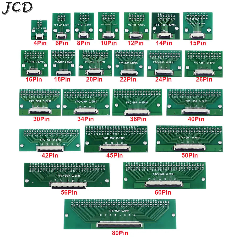 JCD 1Piece FPC/FFC Flat Cable Transfer Plate  0.5mm 1mm to 2.54mm Spacing Connector Flexible Flat Cable Adapter Board