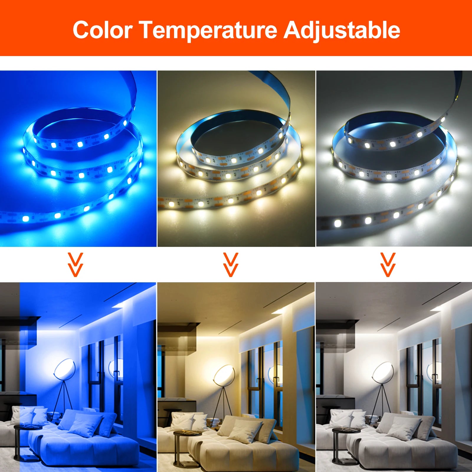 5V USB Led Strip Light SMD 2835 60Leds/m Flexible Ribbon Tape TV Background Lighting 1M 2M 3M 5M LED String Light Room Decor