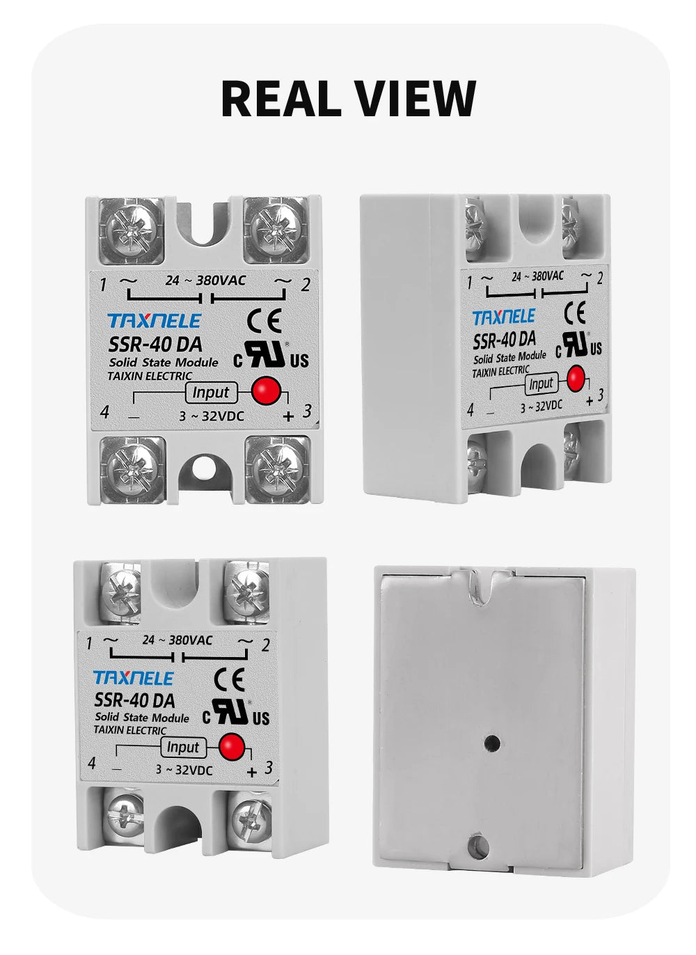 Single Phase Solid State Relay SSR-40DA SSR-25DA SSR-10DA DC To AC 3-32VDC Input 24-380VAC Output Solid State Relay