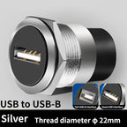 1PCS 22mmc Metal Round D-type Module B-USB USB-B B-A Printing Adapter Cabinet Fast
