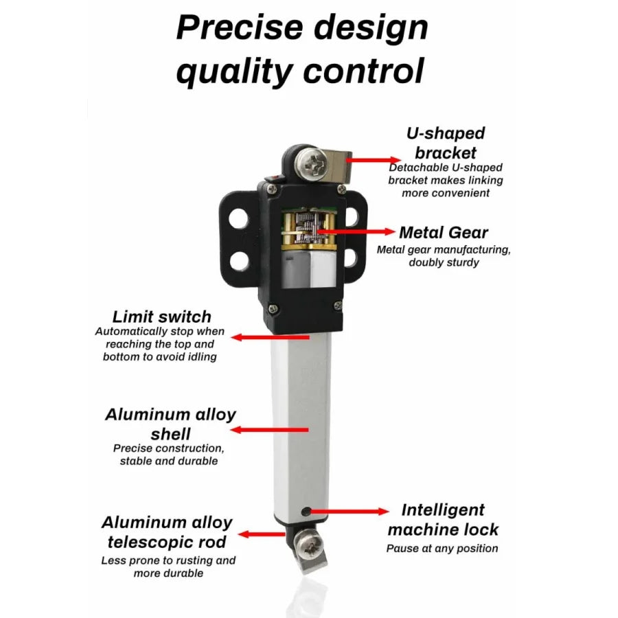 10MM-150MM  Mirco Electric Linear Actuator  DC motor  12V/24V 20-150N Reciprocating Motor Remote Automation