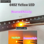 Highlight 0402 Yellow SMD LED, Reversed Polarity Mini 1005 Small Size Light-emitting Diode