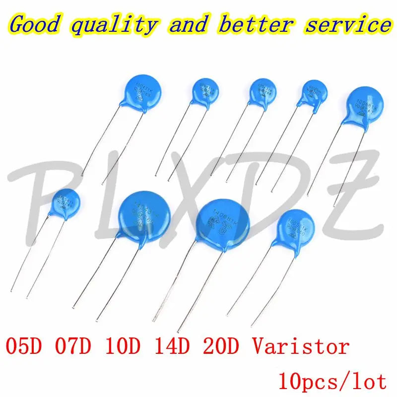 10PCS Varistor 05D 07D 10D 14D 20D 07D220K 07D391K 7D431K 7D471K 10D471K 10D101K 10D330K 10D471K 14D471K 14D220K 20D431K 20D471K