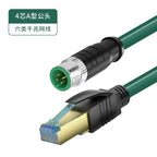 Waterproof M12 8Pin X Code to RJ45 Connector Cable 4Pin A/D-Type CAT6 Ethernet Wire Industrial Camera Shielded Twisted Pair Line