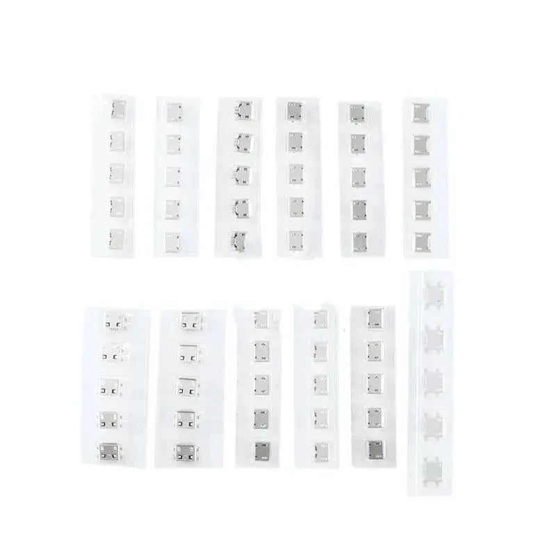60PCS 5 Pin Socket Connector Micro USB Socket Connectors Assortment Set 12 Models SMD DIP For MP3 Lenovo Huawei Samsung SMD DIP