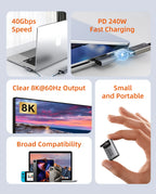 CABLETIME Type C Adapter 240W OTG USB C Adapter 8K 60Hz 40Gbps 90-Degree Converter USB4 Adapter for iPhone Adapter MacBook iPad