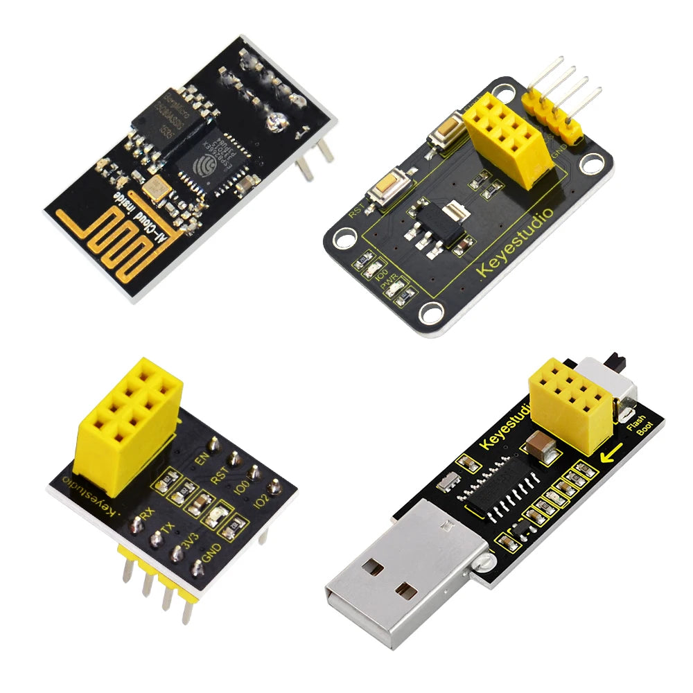 KEYESTUDIO ESP 01 Wireless Module Remote Serial Port ESP8266 WIFI Programmer Shield Module for Arduino DIY Projects Study Module