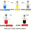 100PCS Electrical Tube Terminals Suit VE Tubular Block Cord End Connectors Cable Wire Connector
