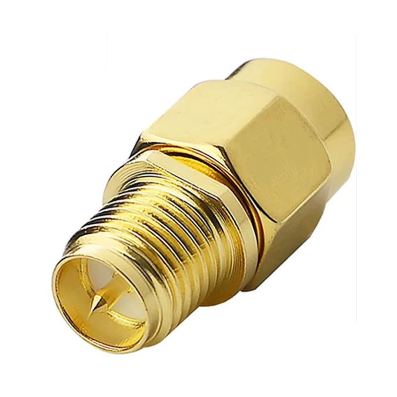 1PC RP-SMA Male to RP SMA Female Straight Threaded Connector RF Coaxial Adapter Copper Gold Plated