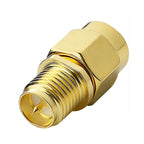 1PC RP-SMA Male to RP SMA Female Straight Threaded Connector RF Coaxial Adapter Copper Gold Plated