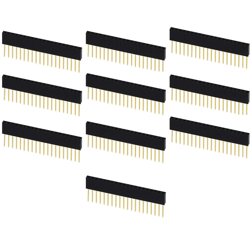 10PCS 2.54mm Pitch Straight Pin Header Male Connector 1x6/1x8/1x10/1x15/1x20/1x40 2x6/2x8/2x10/2x20 Single/Double Row PC