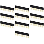 10PCS 2.54mm Pitch Straight Pin Header Male Connector 1x6/1x8/1x10/1x15/1x20/1x40 2x6/2x8/2x10/2x20 Single/Double Row PC