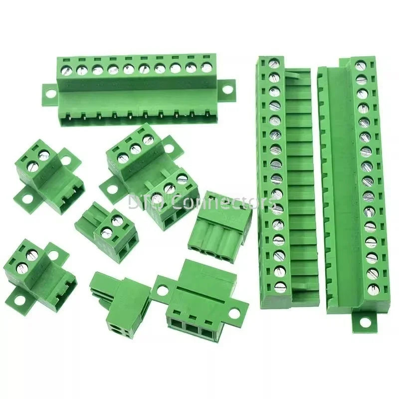 1Sets 2EDGRKC 5.08MM solderless docking type screw terminal block connector PCB plug-in type 2edg type green terminal block
