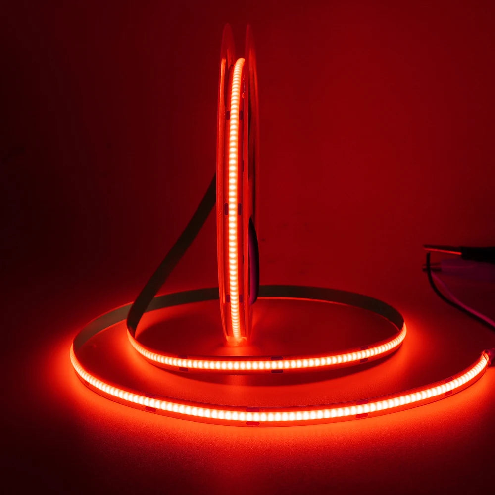DC 12V 24V COB Strip 320Leds/M High Density RA90 White Pink Yellow Ice Blue Red Green Flexible Ribbon Rope LED Light