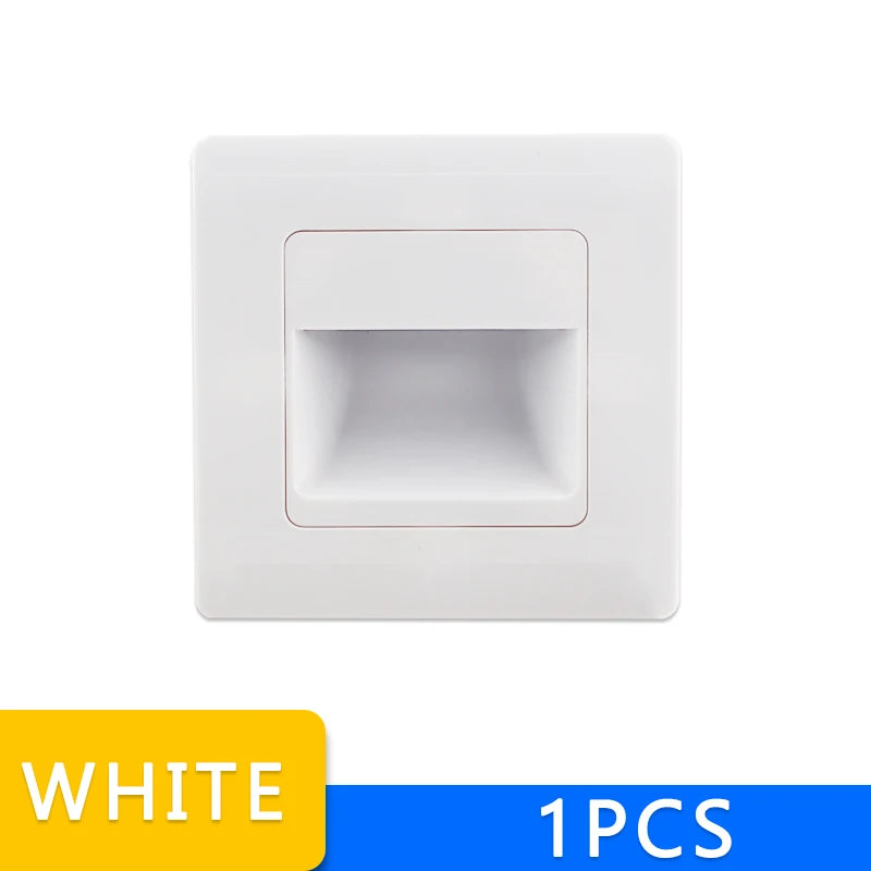 Led Stair Light 4 Colors PIR Sensor Wall Light AC110V 220V Recessed Footlight Corridor Step Lamp Motion Induction Wall Lamp
