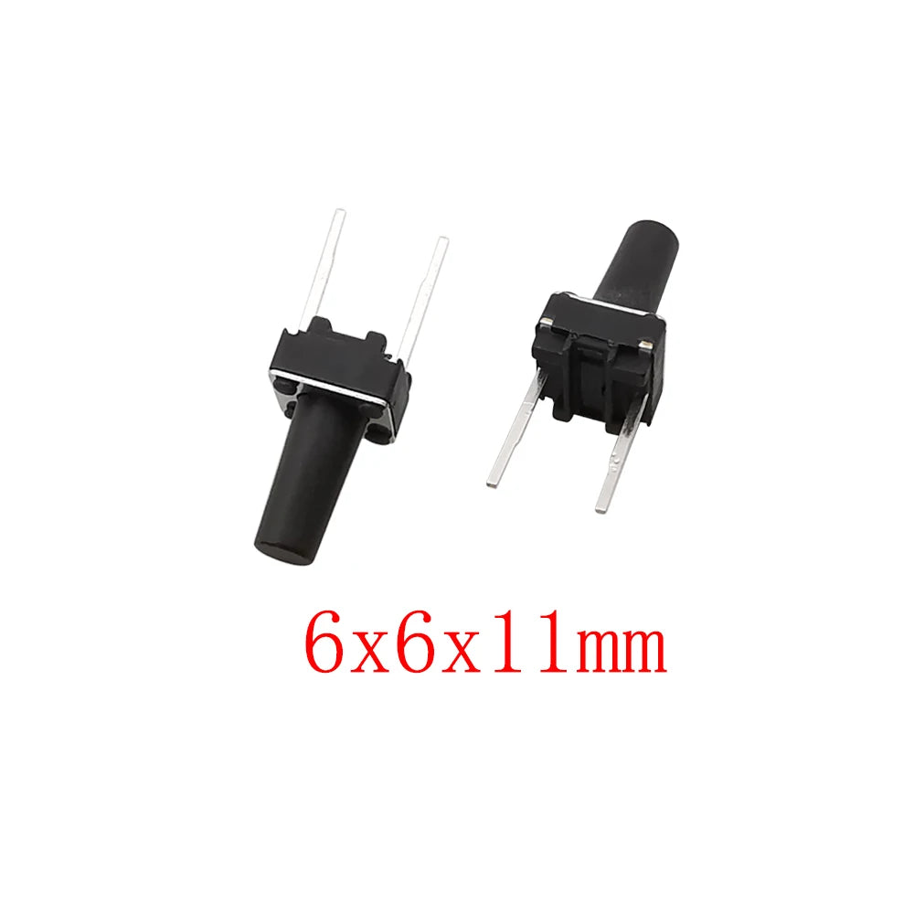50Pcs 6x6mm Tactile Tact Micro Mini Push Button Switch PCB Panel Momentary Self-reset DIP 2 Pin Tact Switch 6x6x4.3/5/6/7/8/9mm